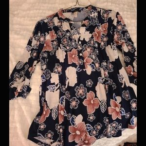 Women's flowy blouse - Navy Large